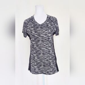 Game Time Womens Size Small Rapid Dry/Tech Workout Top Black White